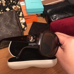 Chanel Brown CC Logo Sunglasses